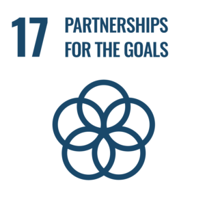 Partnerships for the Goals" with icon of five interconnected circles, representing Sustainable Development Goal 17.